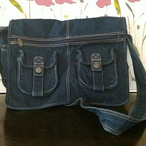 Large Levi's jeans messenger bag...dark denim